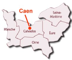 Location of Caen